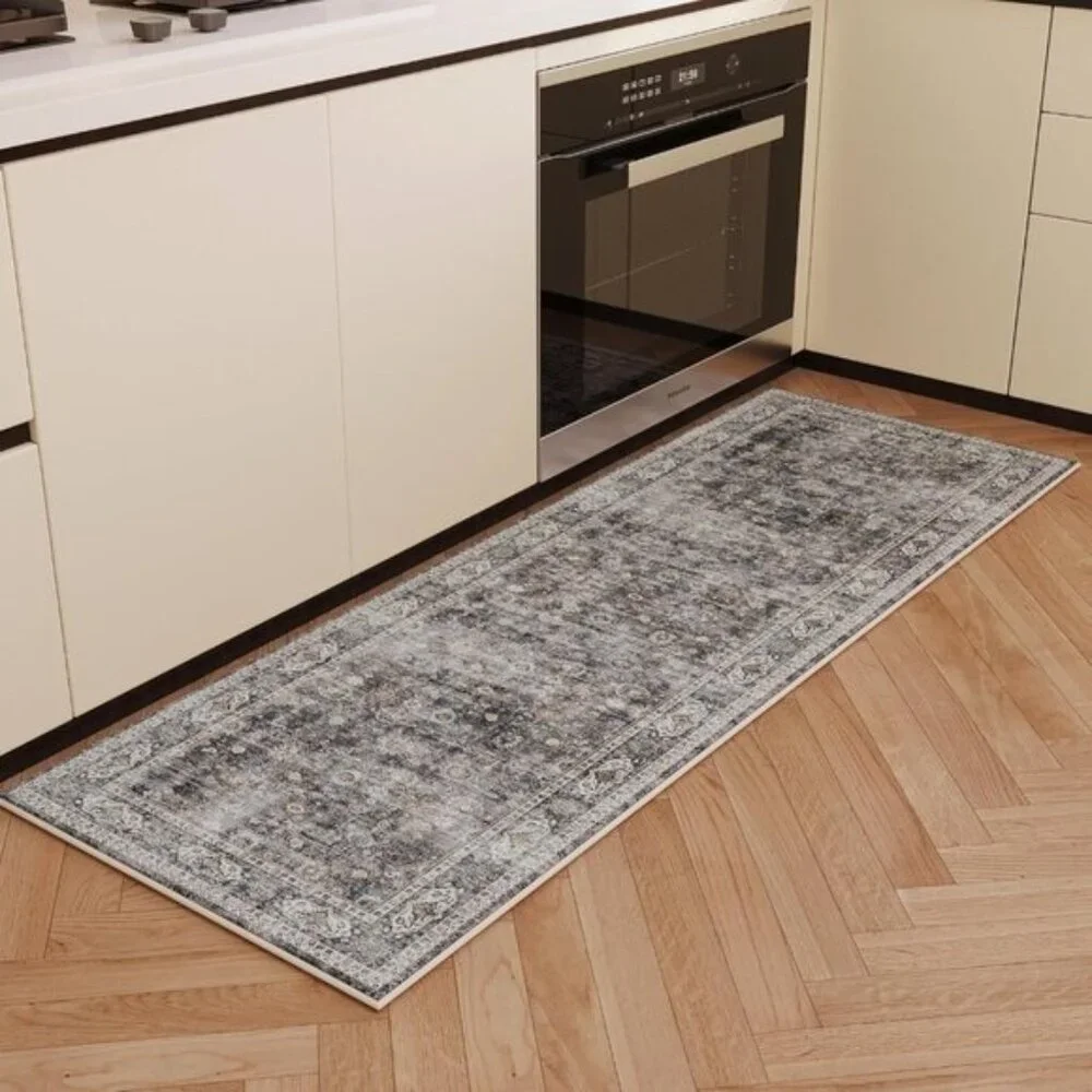 2.6x8 Hallway Runner Rug, Washable Vintage Non-Slip Carpet for Home & Kitchen
